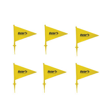 6PK Victor Sports Field Marker Flag PVC Durable Plastic Spike Yellow 23cm
