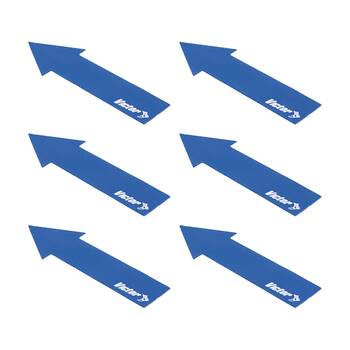 6PK Victor Sports Floor Marker Arrow Durable Non-Slip Rubber Blue 37x10cm