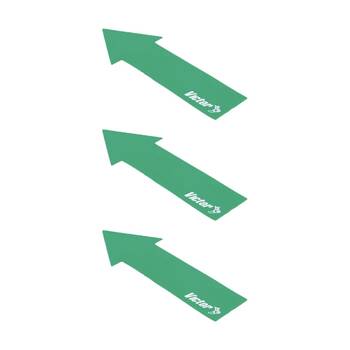 3PK Victor Sports Floor Marker Arrow Durable Non-Slip Rubber Green 37x10cm