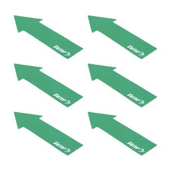 6PK Victor Sports Floor Marker Arrow Durable Non-Slip Rubber Green 37x10cm