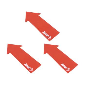 3PK Victor Sports Floor Marker Arrow Durable Non-Slip Rubber Red 37x10cm