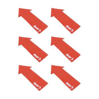 6PK Victor Sports Floor Marker Arrow Durable Non-Slip Rubber Red 37x10cm