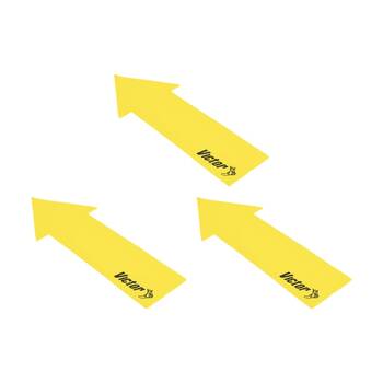 3PK Victor Sports Floor Marker Arrow Non-Slip Rubber Yellow 37x10cm