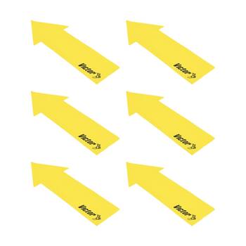 6PK Victor Sports Floor Marker Arrow Non-Slip Rubber Yellow 37x10cm