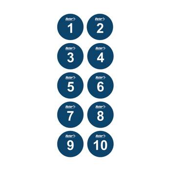 10pc Victor Sports Numbered 1-10 Floor Marker Disc Set Blue/White 24cm
