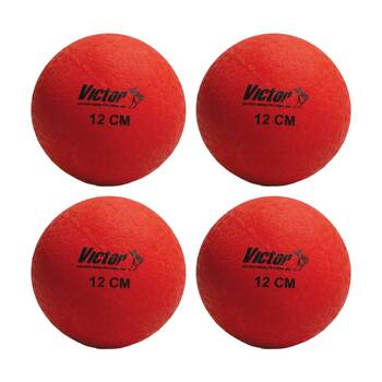 4PK Victor Sports Playball Rubber Durable Bounce Ball Active Play Red 12cm