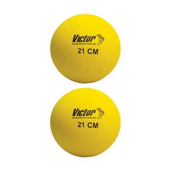 2PK Victor Sports Playball Rubber Durable Bounce Ball Active Play Yellow 21cm