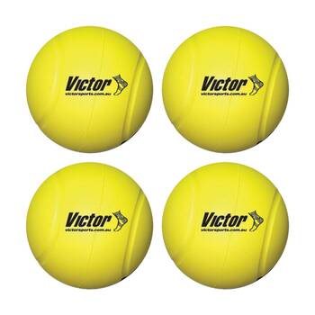 4PK Victor Sports Foam Rooball Durable Soft Play Ball Yellow 10cm