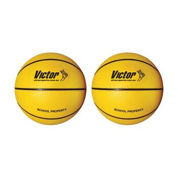 2PK Victor Sports Vinyl School Basketball Soft Touch Foam Lightweight Yellow