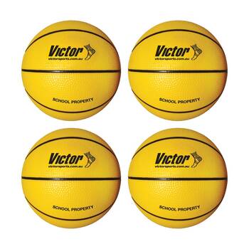 4PK Victor Sports Vinyl School Basketball Soft Touch Foam Lightweight Yellow