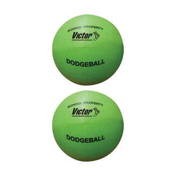 2PK Victor Sports Vinyl School Dodgeball Soft Touch Foam Lightweight Green