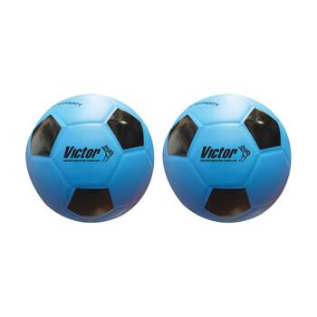 2PK Victor Sports Vinyl School Soccer Ball Soft Touch Lightweight Blue/Black