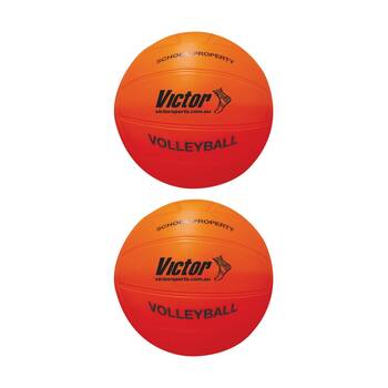 2PK Victor Sports Vinyl School Volleyball Soft Touch Lightweight Orange