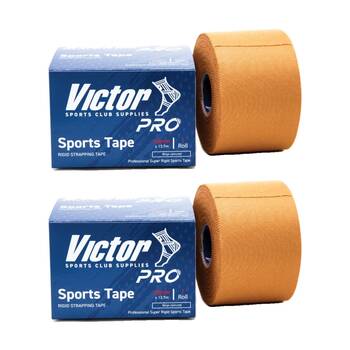 2PK Victor Sports Pro Rigid Adhesive Strapping Tape Rolls Beige 50mmx13.7m