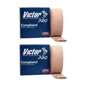2PK Victor Pro Compband Elasticated Tubular Limb Bandage Beige B 6cmx10m
