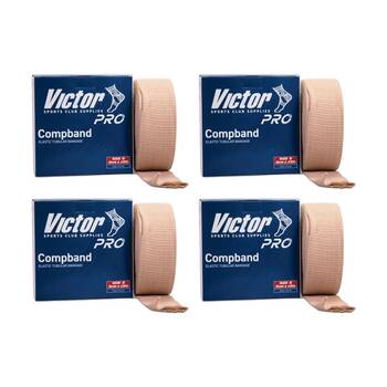 4PK Victor Pro Compband Elasticated Tubular Limb Bandage Beige B 6cmx10m