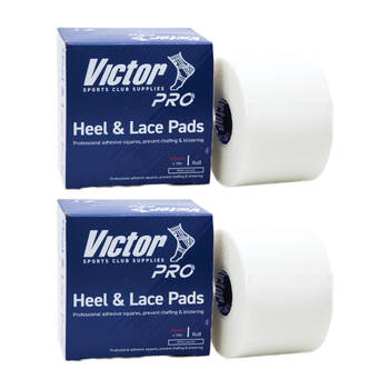2PK Victor Sports Pro Heel & Lace Pre-Cut Adhesive Square Pads Roll Wh 5cmx10m