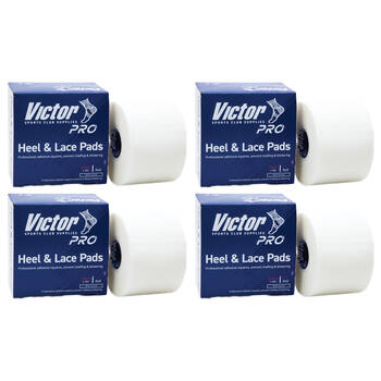 4PK Victor Sports Pro Heel & Lace Pre-Cut Adhesive Square Pads Roll Wh 5cmx10m