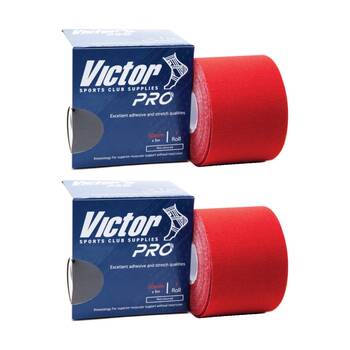 2PK Victor Sports Pro Adhesive Muscular Support K-Tape Red 50mmx5m
