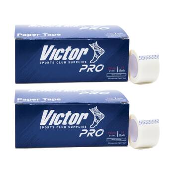 2x 12pc Victor Pro Hypollergenic Microporous Paper Tape Set White 25mmx9.1m