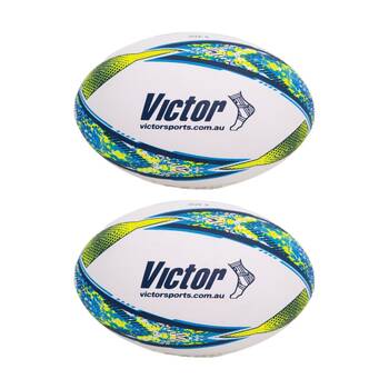 2PK Victor Sports Rugby League Ball Warrior Mini Size Training Durable