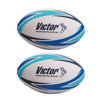 2PK Victor Sports Rugby Touch Ball Junior Size Training Durable Hand Stitched