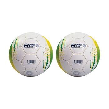 2PK Victor Sports Match Soccer Ball Size 3 Training Green Yellow