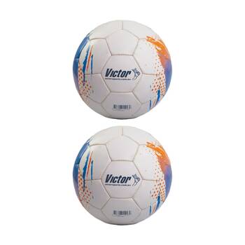 2PK Victor Sports Match Soccer Ball Size 4 Training Durable Orange Blue