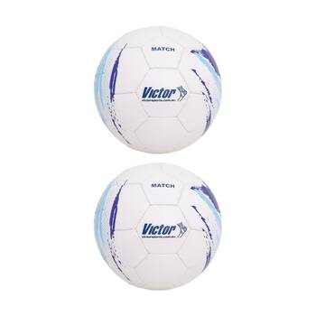 2PK Victor Sports Match Soccer Ball Size 5 Training Durable Blue