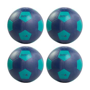 4PK Victor Sports Soccer Ball Rubber Size 4 Durable Training Navy Green