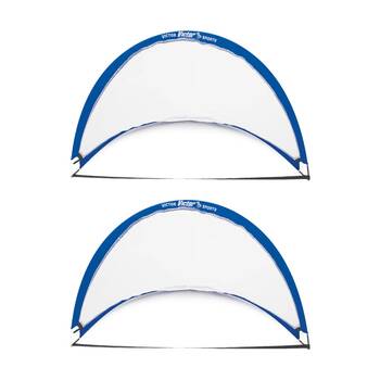 2pc Victor Sports Pop Up Portable Goals Pair Large Polyester Mesh Bag