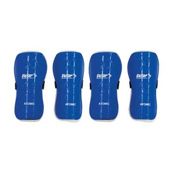 2PK Victor Sports Atomic Shin Guards Medium Strong Durable Plastic Pair Assorted