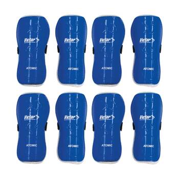 4PK Victor Sports Atomic Shin Guards Medium Strong Durable Plastic Pair Assorted