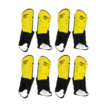 4PK Victor Sports Pro Armour Shin Guards Medium Ankle Protection Pair Assorted