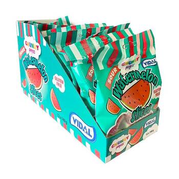 12PK Chunky Funkeez Sour Watermelon Slices Bag 140g Fruit Flavour Gummies