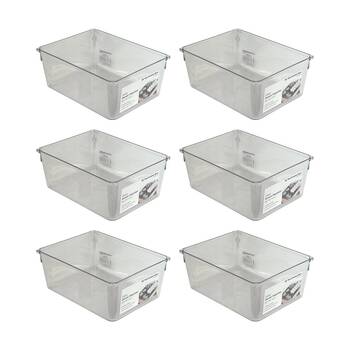 6PK The Container Store Deep Drawer Organiser Insert Clear 20.3x15.2x8.3cm