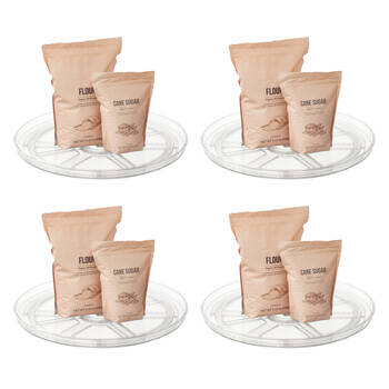 4PK The Container Store Turntable Large Shallow Plastic Lazy Susan Organiser