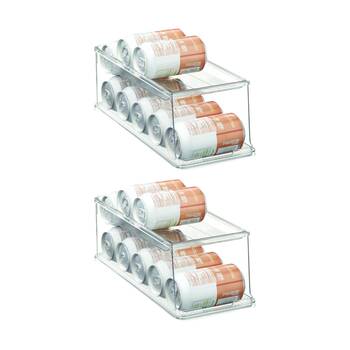 2PK The Container Store Soft Drink Can Organiser Stack Kitchen Storage Clear