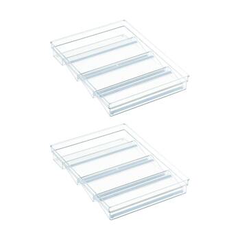 2PK The Container Store Drawer Spice Jar Organiser Tiered Kitchen Storage Clear