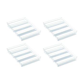 4PK The Container Store Drawer Spice Jar Organiser Tiered Kitchen Storage Clear