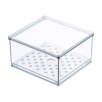 The Container Store Fridge Berry Bin Clear Plastic Food Storage Organiser