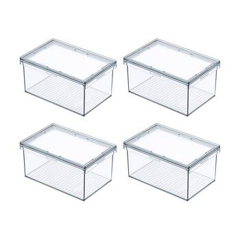4PK The Container Store Modular Airtight Canister Small W/ Lid Plastic Clear