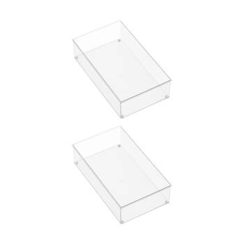 2PK The Container Store Drawer Organiser Wide Insert Clear 38x22x10cm