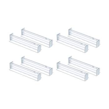 4x 2pc The Container Store Expandable Drawer Divider Adjustable Insert Clear