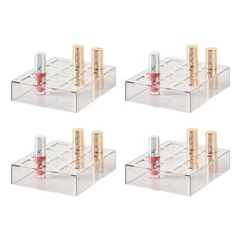 4PK The Container Store Lipstick Organiser Cosmetics Storage Clear