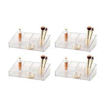 4PK The Container Store Wide Angled Cosmetics Organiser Clear 31x18x9cm