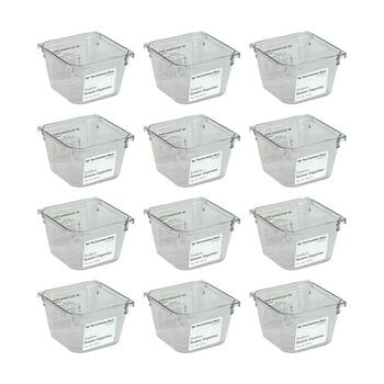 12PK The Container Store Short Drawer Organiser Insert Small Clear 7.6x7.6x5.3cm
