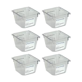 6PK The Container Store Short Drawer Organiser Insert Small Clear 7.6x7.6x5.3cm