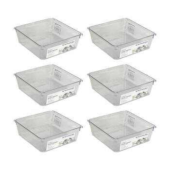 6PK The Container Store Short Drawer Organiser Insert Clear 15.3x15.3x5.3cm