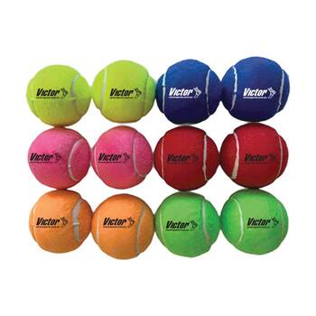 12pc Victor Sports?Tennis Ball Pressureless Training Balls Set Multicolour